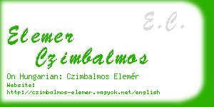 elemer czimbalmos business card